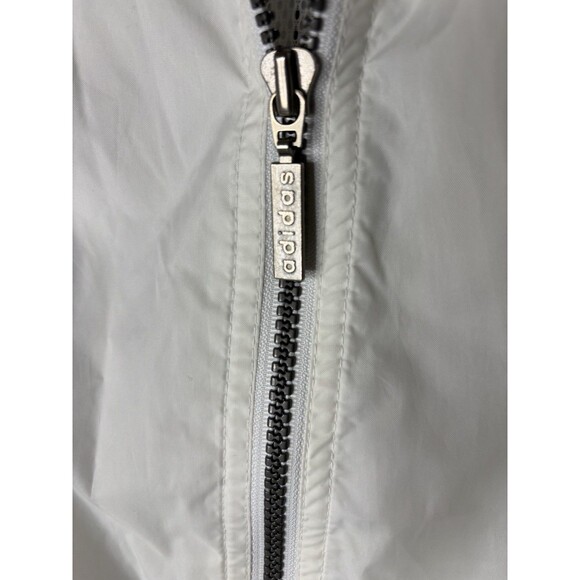 Adidas Windbreaker Jacket Mens M Colorblock White Blue Black Hooded Full Zip - Picture 9 of 16